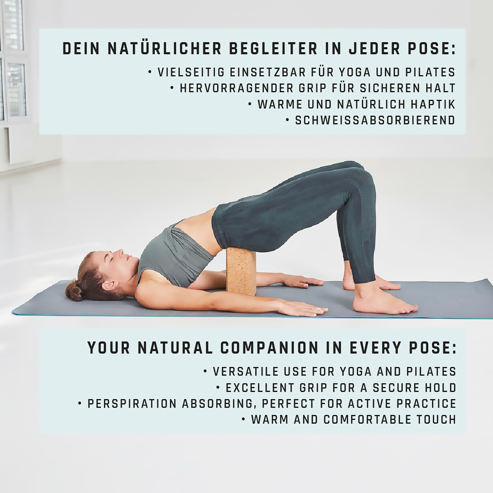 Schildkröt Outdoor Yoga Block Kork 23x15x7,5 cm