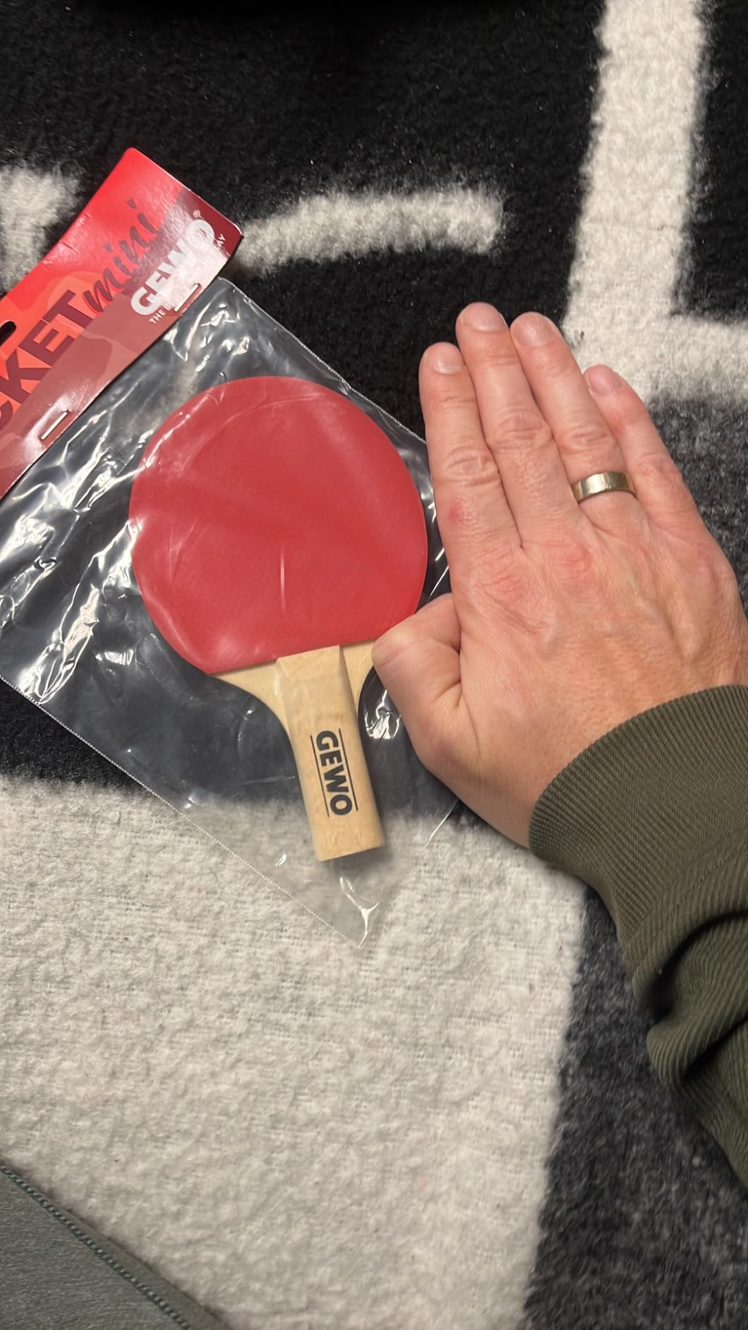 GEWO Player Mini Tischtennisschläger 15,5cm rot-schwarz