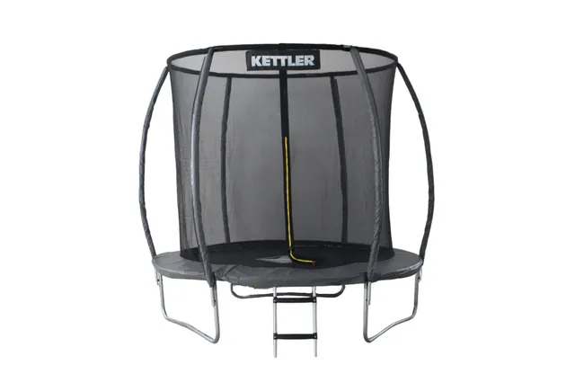 KETTLER Jump Trampolin 244 Outdoor grau mit Netz + Leiter