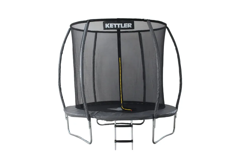 KETTLER Jump Trampolin 244 Outdoor grau mit Netz + Leiter