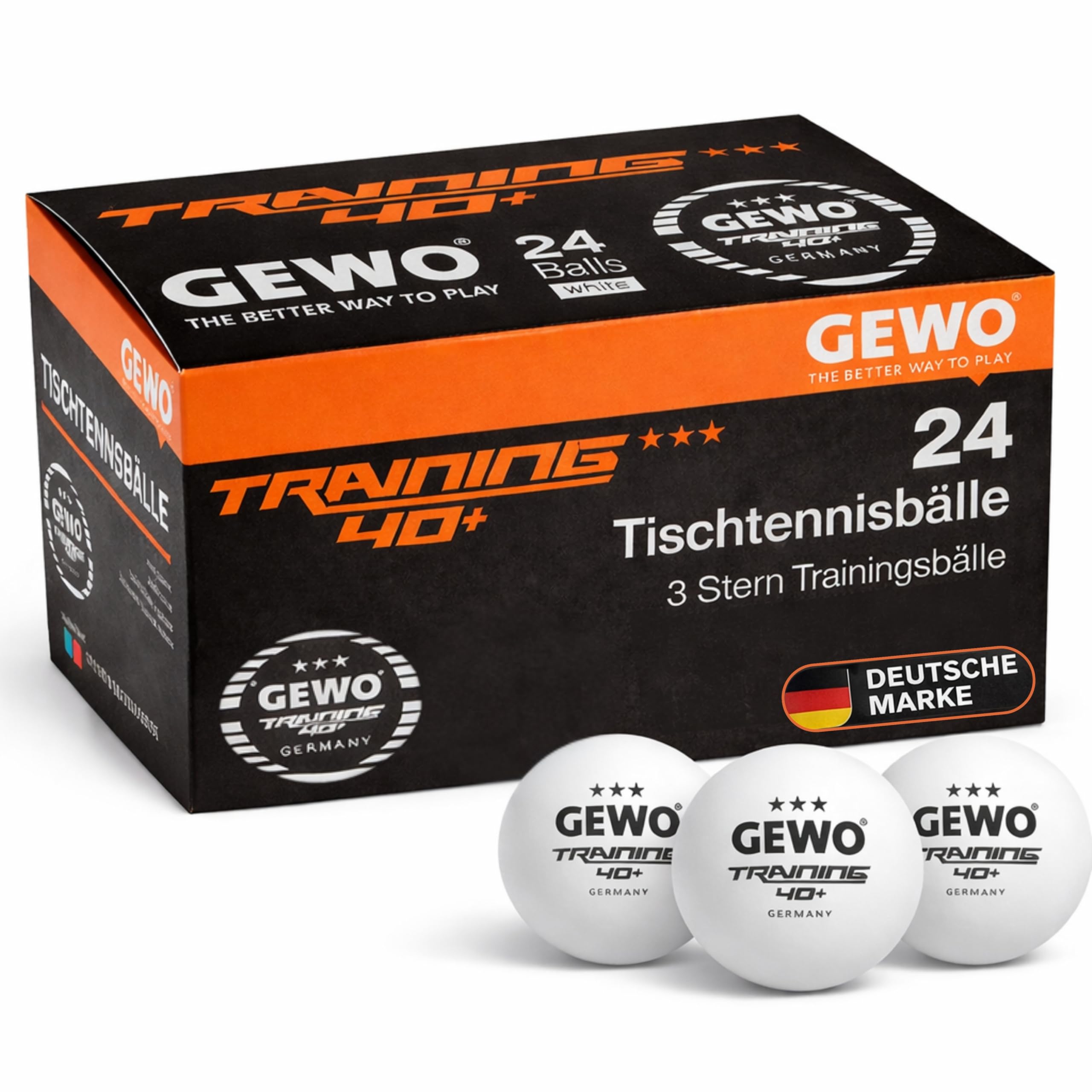 GEWO Ultra SLP Tischtennisbälle Training 40+ 24er Orange