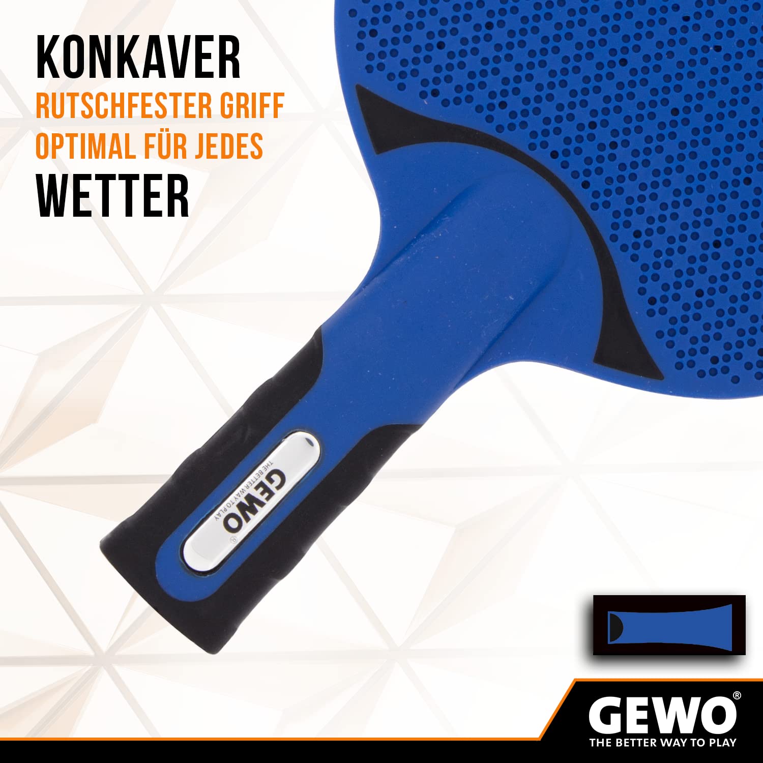 GEWO AWR Outdoor Tischtennisschläger blau wetterfest konkav