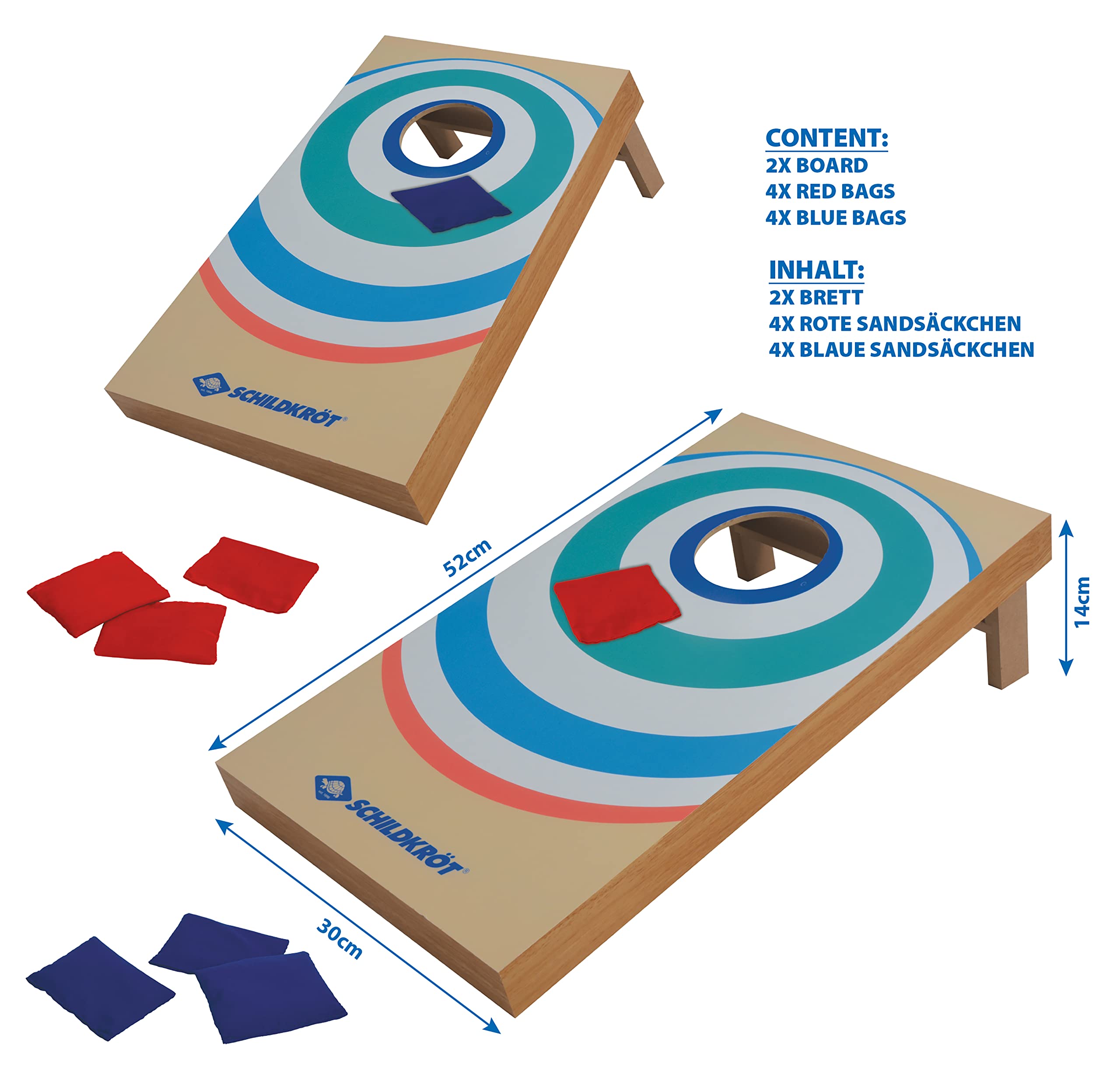 Schildkröt Outdoor Cornhole Set Wurfspiel FSC-Holz