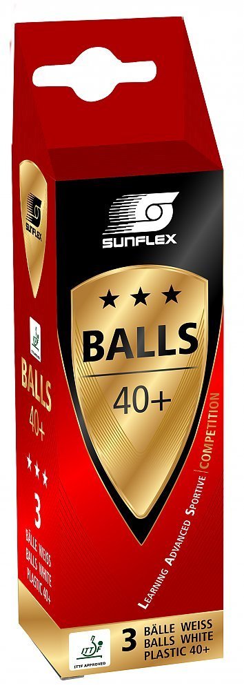 sunflex COLOR COMP Tischtennisbälle weiß 3 Sterne 3er