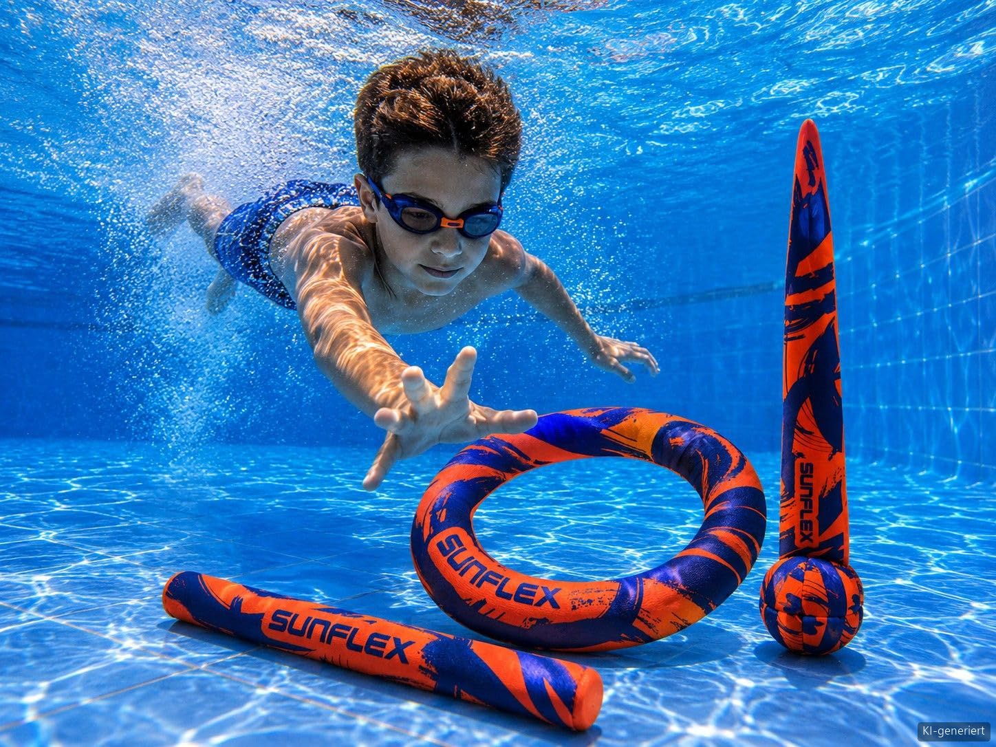 Sunflex Funky Scribble Tauchset 3er Orange Neopren