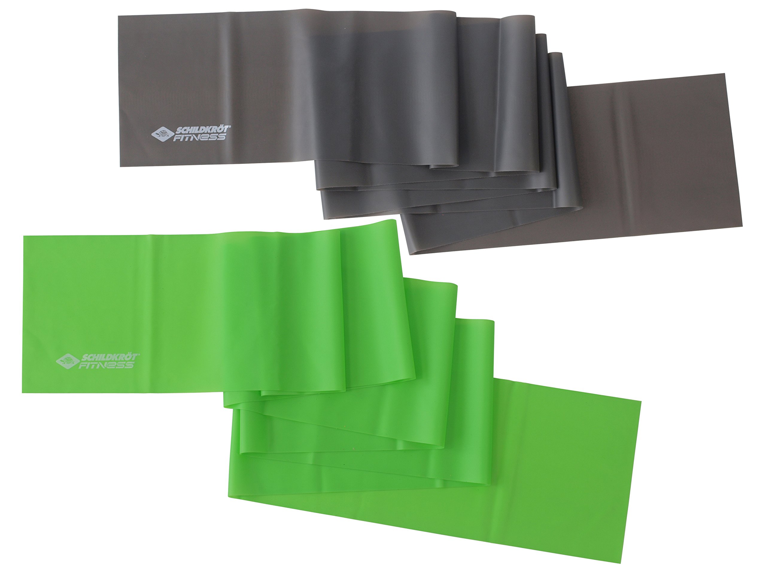 Schildkröt Fitnessbänder 2er Set grün-anthrazit latexfrei TPE