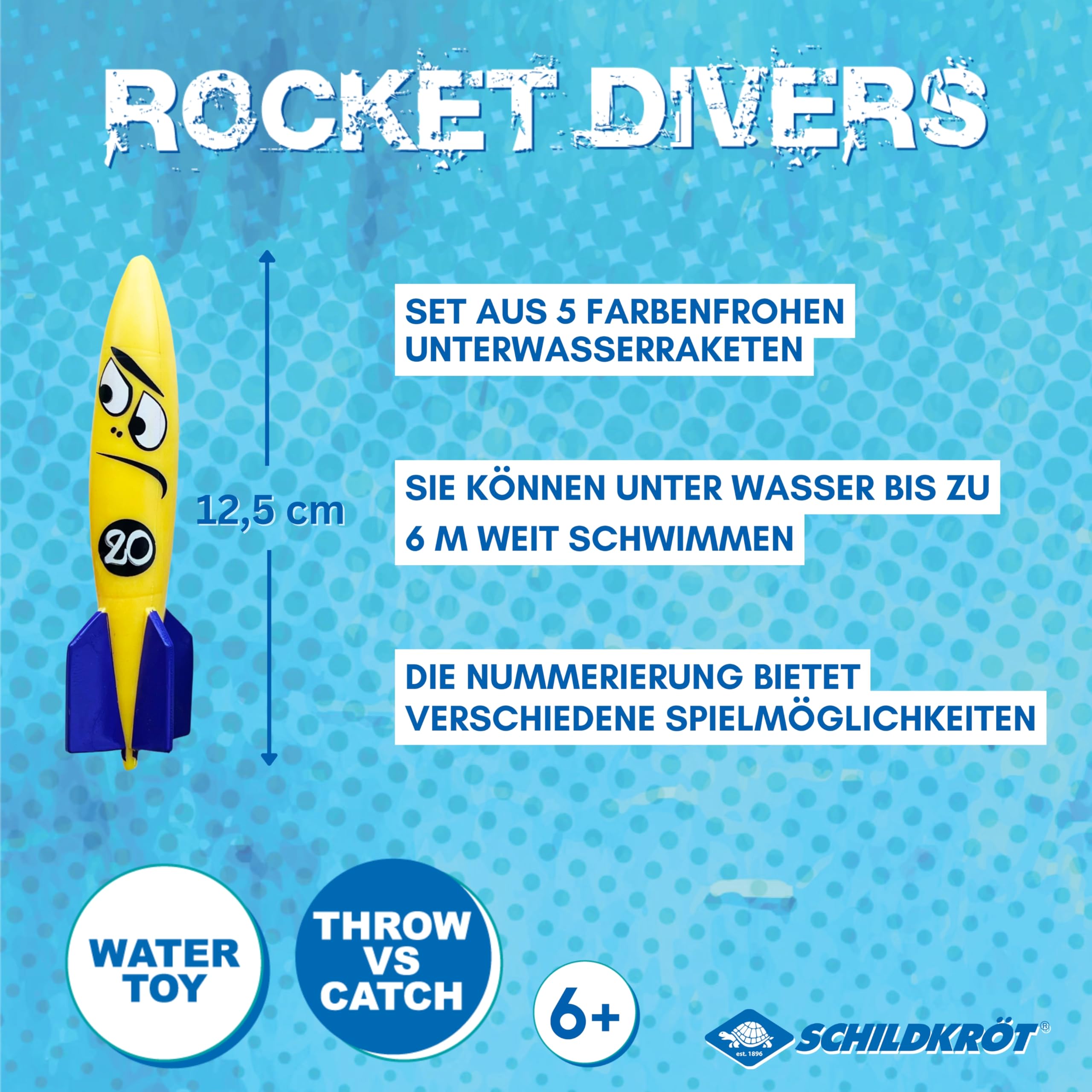 Schildkröt Rocket Divers Tauchspielzeug 5er Set 12,5 cm