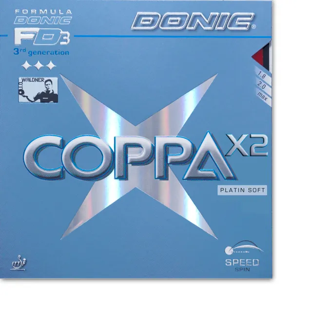 Donic Coppa X2 Platin Soft Belag Spin Tempo