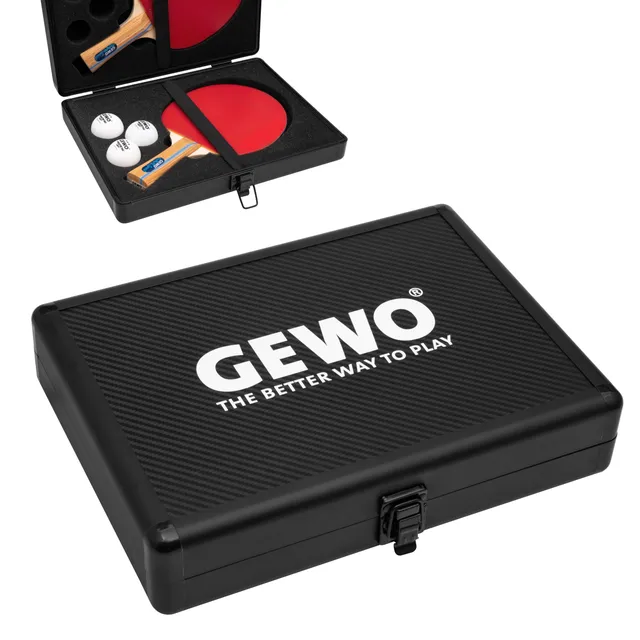 GEWO Master Alu-Safe Schlägerkoffer Alu für 2 Schläger 3 Bälle