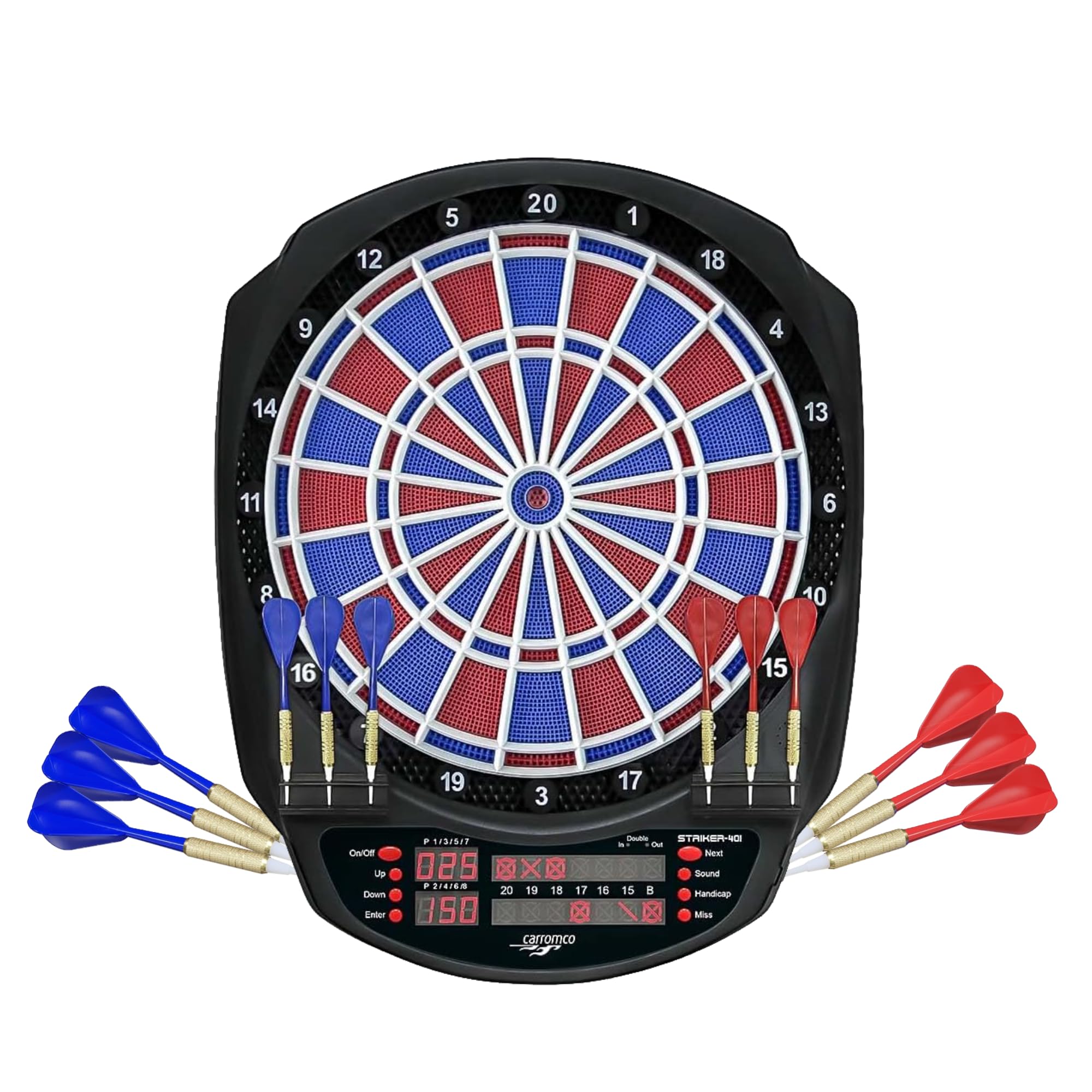Carromco Striker-401 E-Dartscheibe 8 Spieler 34 Spiele