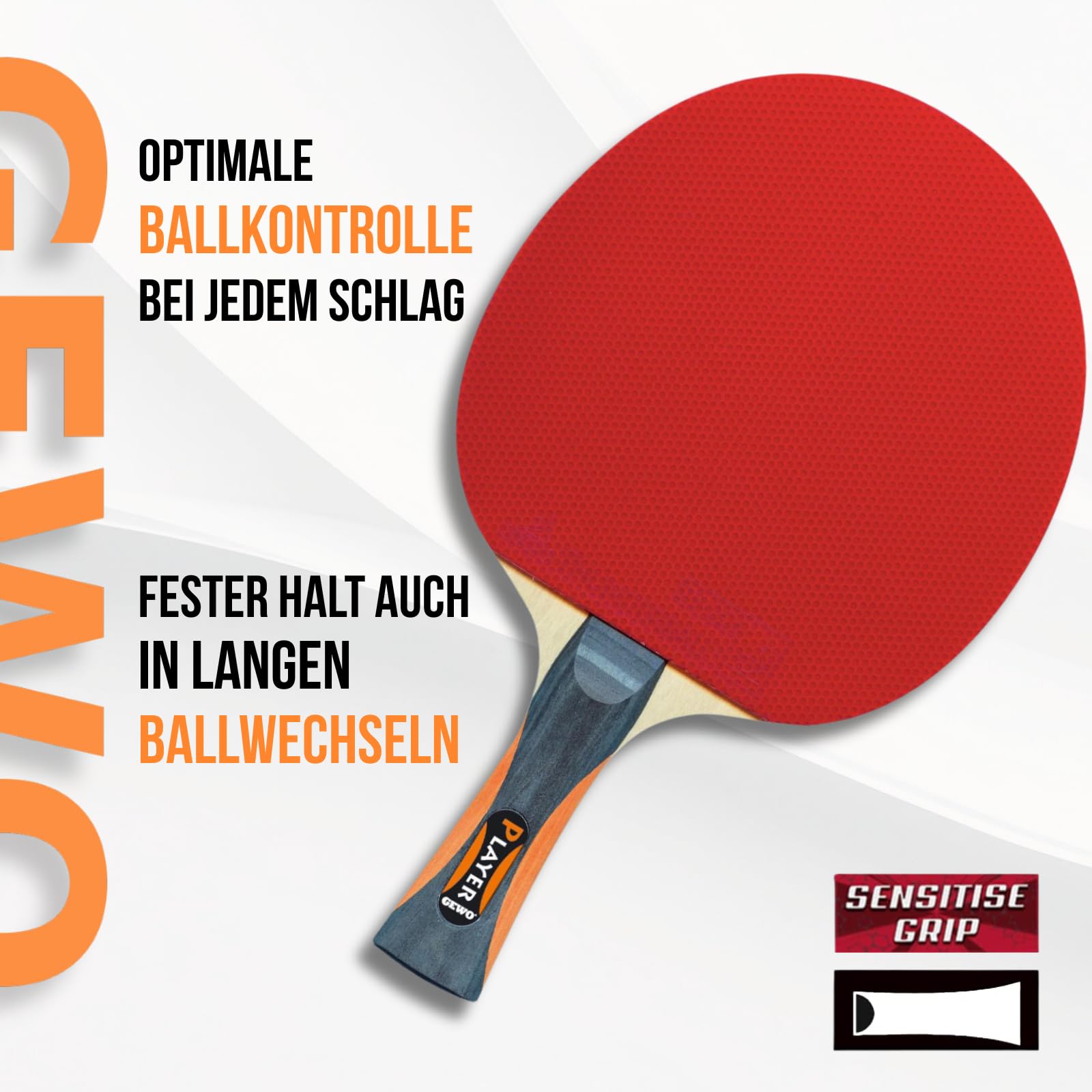 GEWO Player Tischtennisschläger 2mm ITTF offensiv Spin