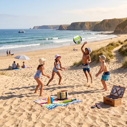 Carromco Beach Set Pro Volleyball Frisbee-Ring mit Pumpe