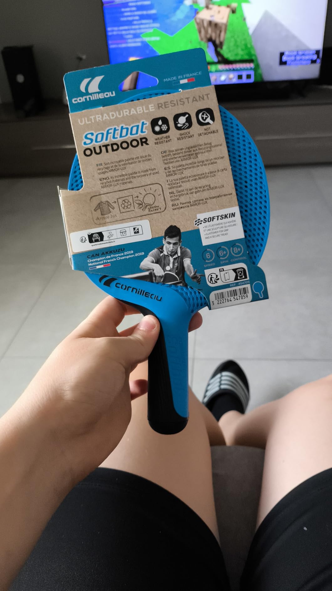 Cornilleau Softbat Eco Tischtennisschläger blau wetterfest