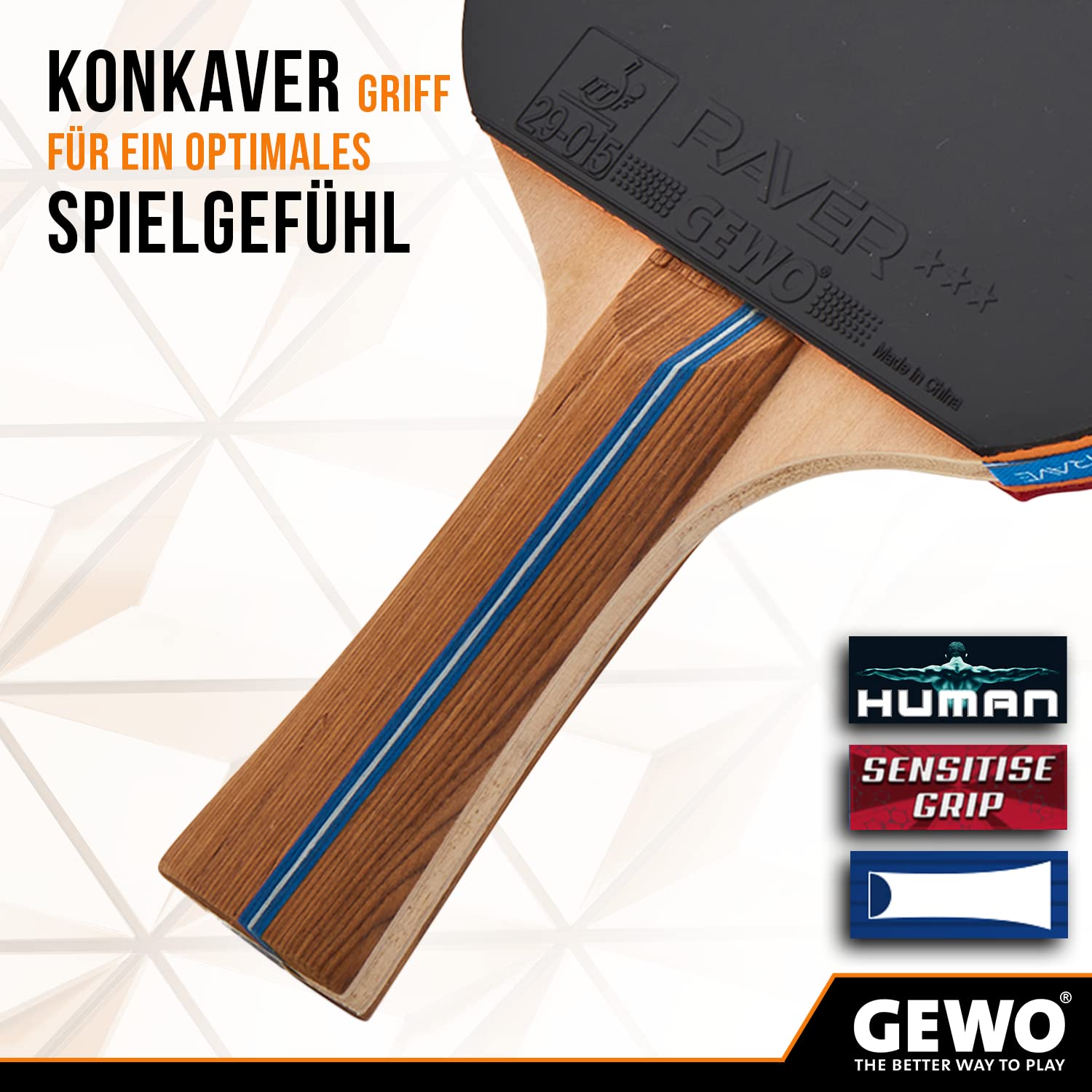 GEWO Rave Speed Tischtennisschläger konkav 2,0 mm