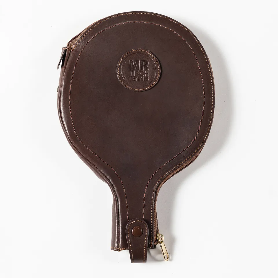 Mr. Tischtennis Lederhülle Retro Schlägerhülle Schwarz