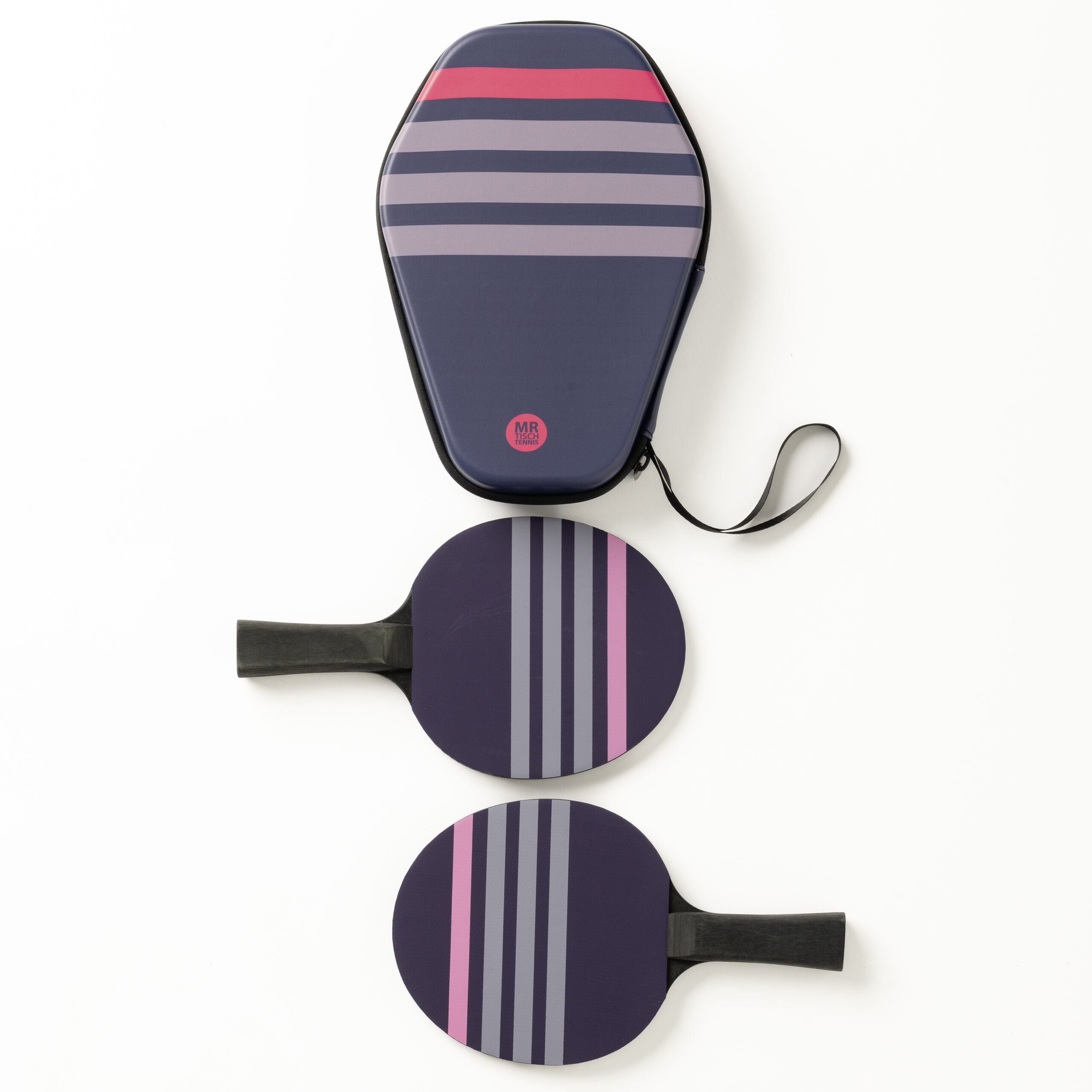 Mr. Tischtennis Stripes Set 2 Designschläger + Hülle Hobby
