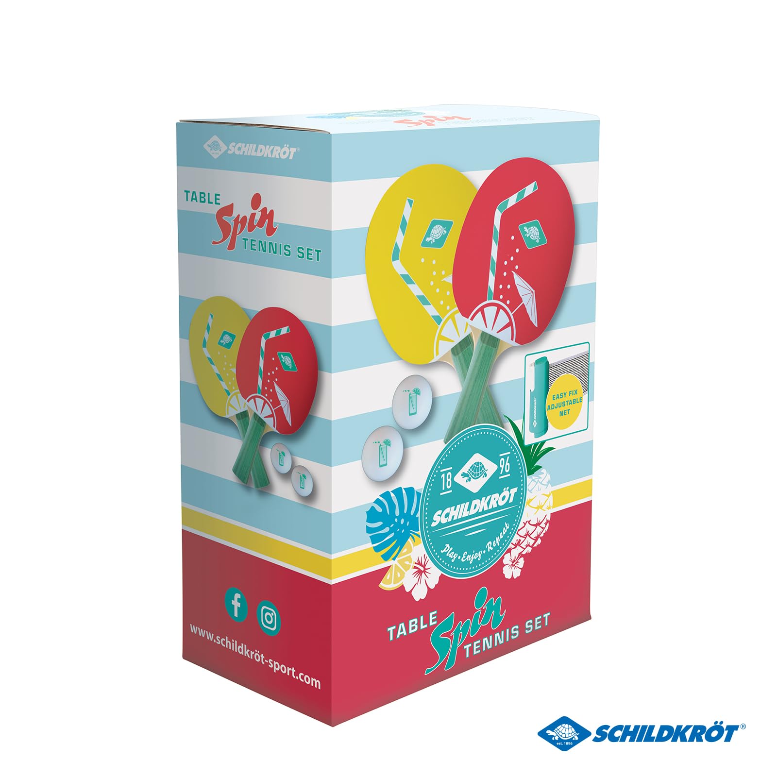Schildkröt Spin Tischtennis-Set FSC 788661 Netz 2+2