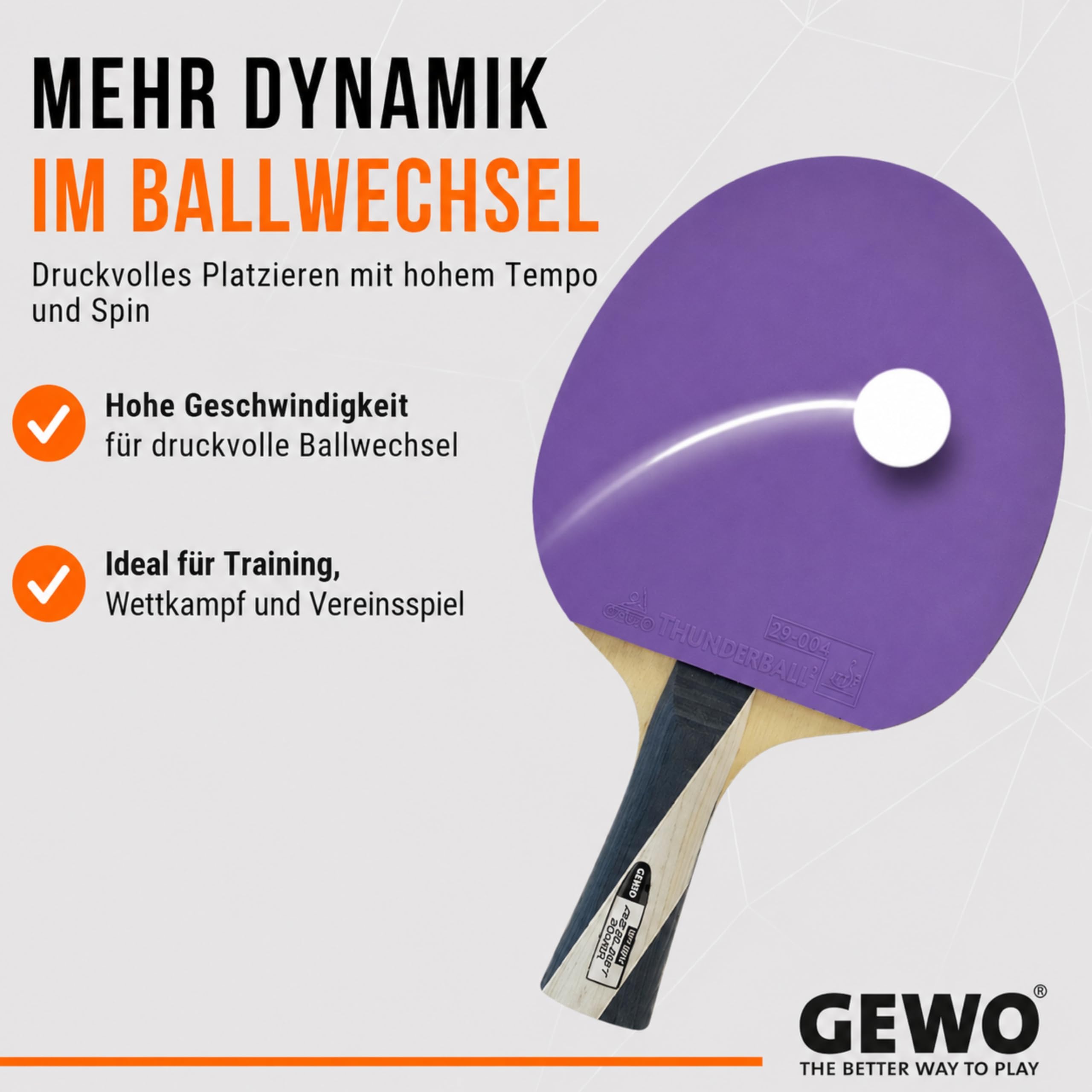 GEWO Player PS Blast Power Tischtennisschläger konkav 1,8mm