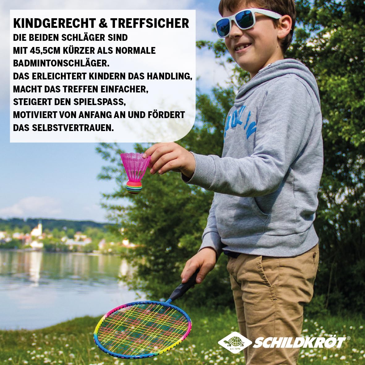 Schildkröt Outdoor Junior Federball Set Kinder 45,5 cm Hülle