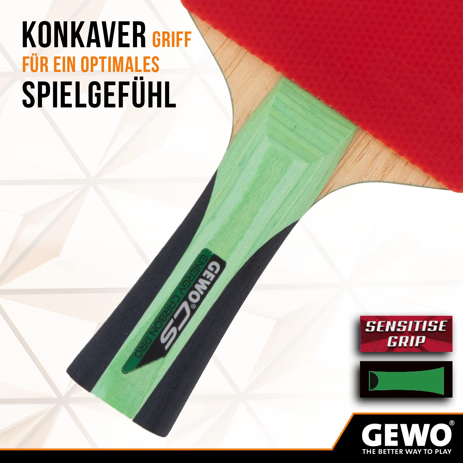 GEWO CS Energy Carbon Pro Schläger konkav 2,0 mm Carbon