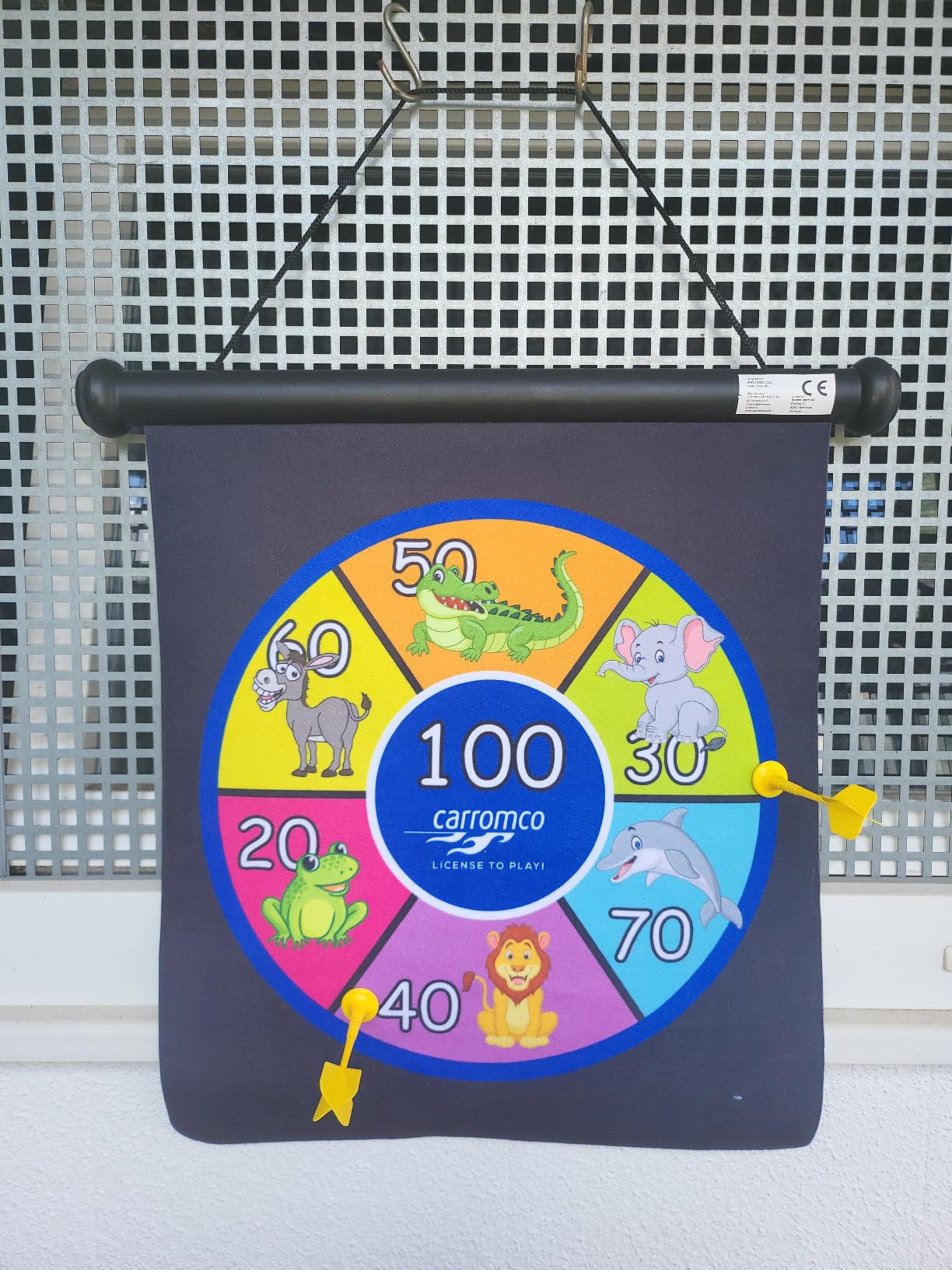 Carromco Magnet-Dartscheibe Kinder aufrollbar 6 Pfeile