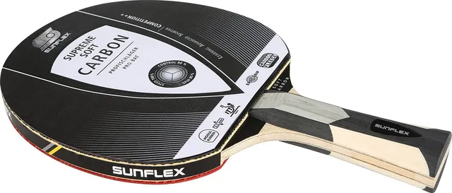 Sunflex Supreme Soft Carbon Tischtennisschläger ITTF 6 Bälle