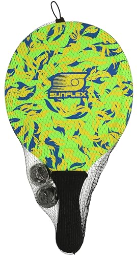 Sunflex Flames Firegreen Beachball Set 2 Schläger 2 Bälle