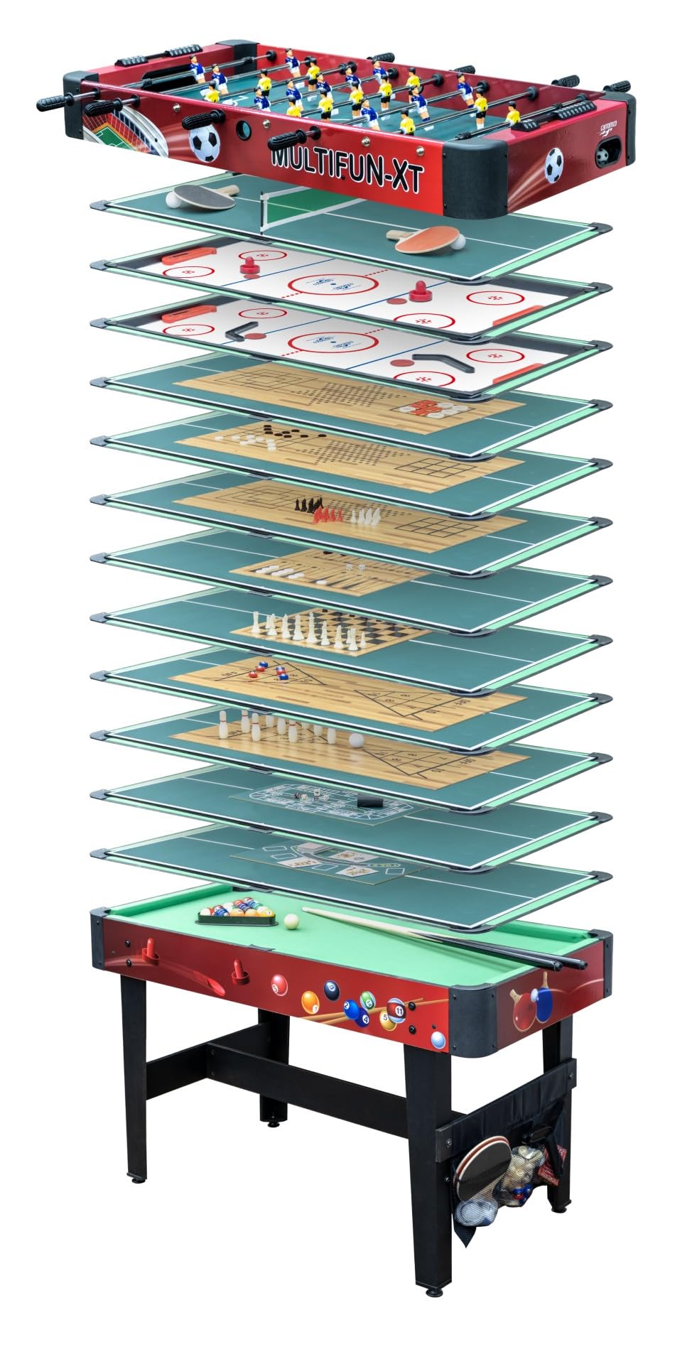 Carromco Multifun-XT Multigame Tisch 14in1 – Kicker Billard