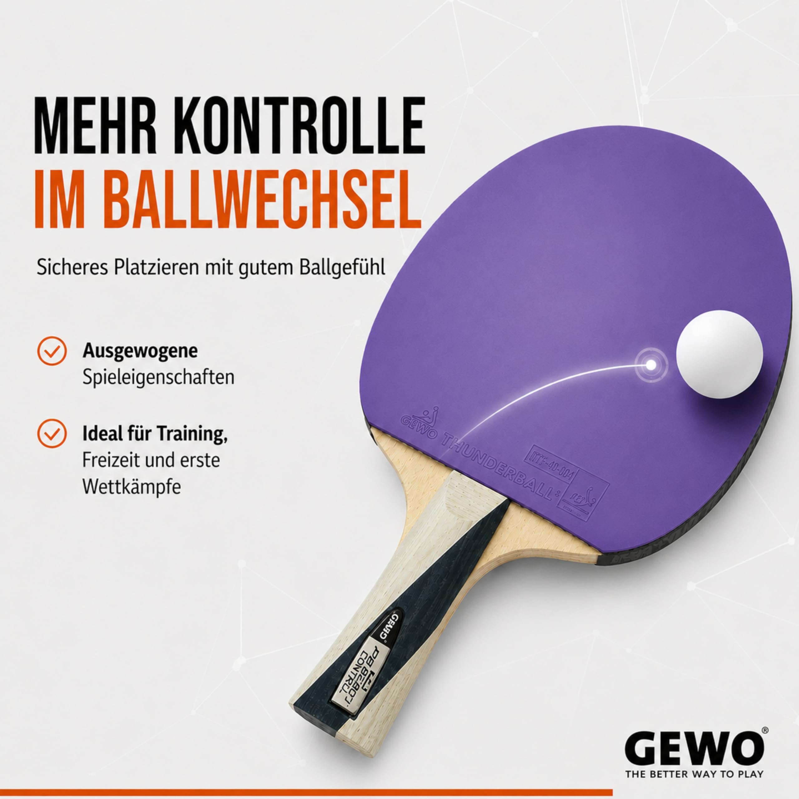 GEWO Player PS Blast Control Tischtennisschläger ITTF