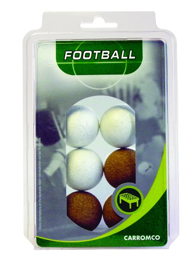 Carromco Foosball Kork-Kickerbälle 36 mm 6 Stück Weiß Natur