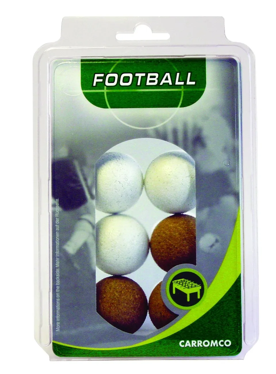 Carromco Foosball Kork-Kickerbälle 36 mm 6 Stück Weiß Natur