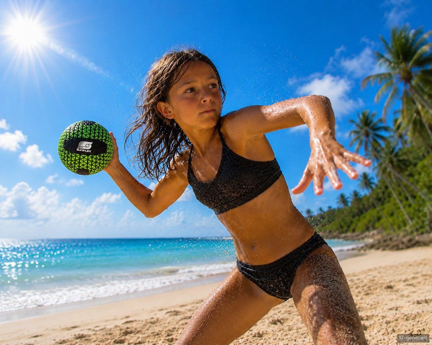 Sunflex NeoGrip Funball Neongrün Größe 2 wasserfest mit Grip