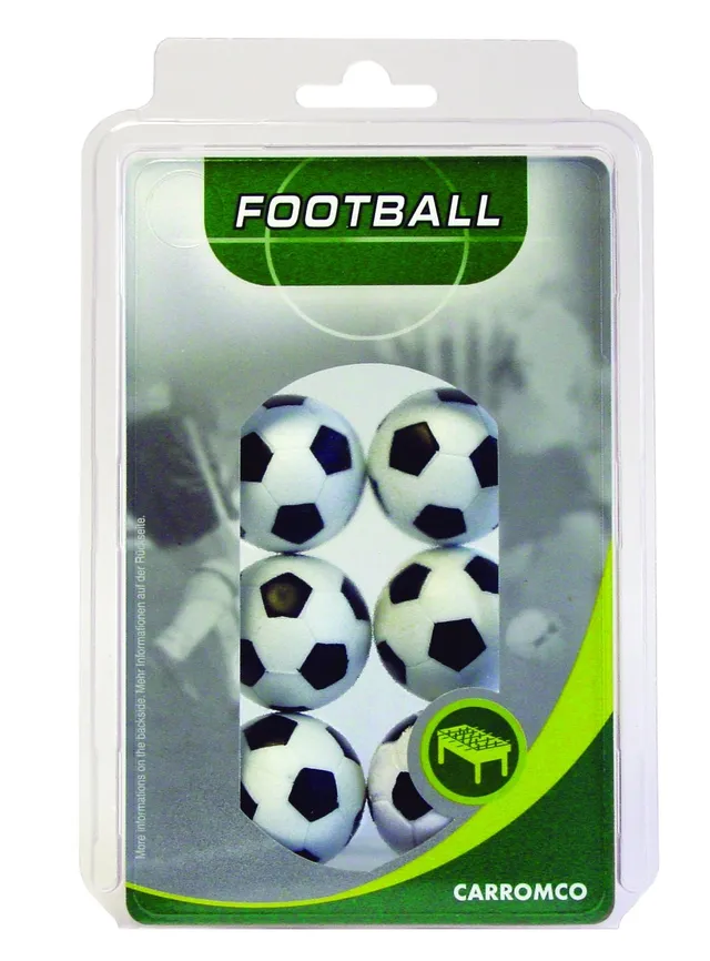 Carromco Kickerbälle 36 mm Ersatzball 6er schwarz-weiß