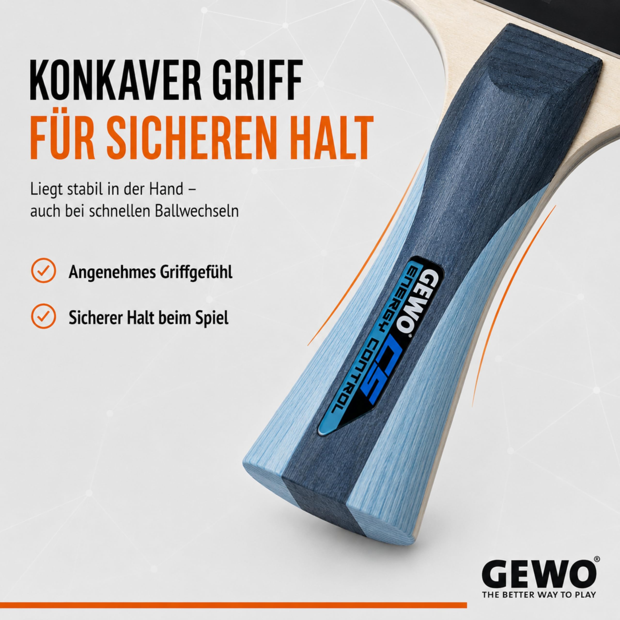 GEWO CS Energy Control Tischtennisschläger konkav 1,8mm