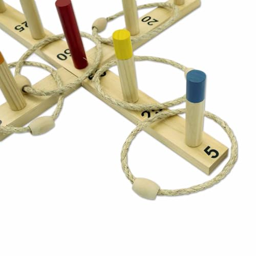 Carromco Wikinger Ringwurfspiel Holz 5 Ringe Outdoor