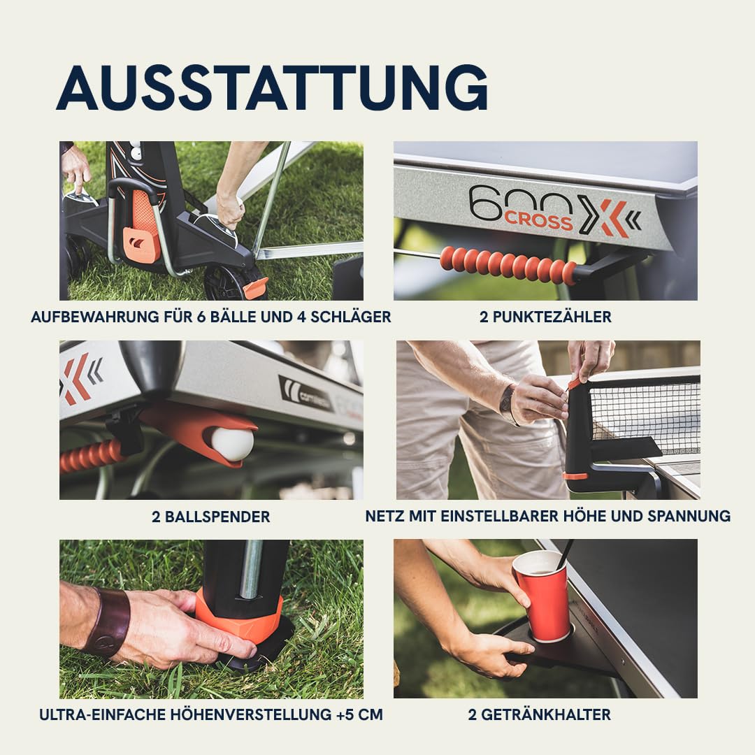 Cornilleau 600X Tischtennisplatte Outdoor Klappbar Blau 7mm