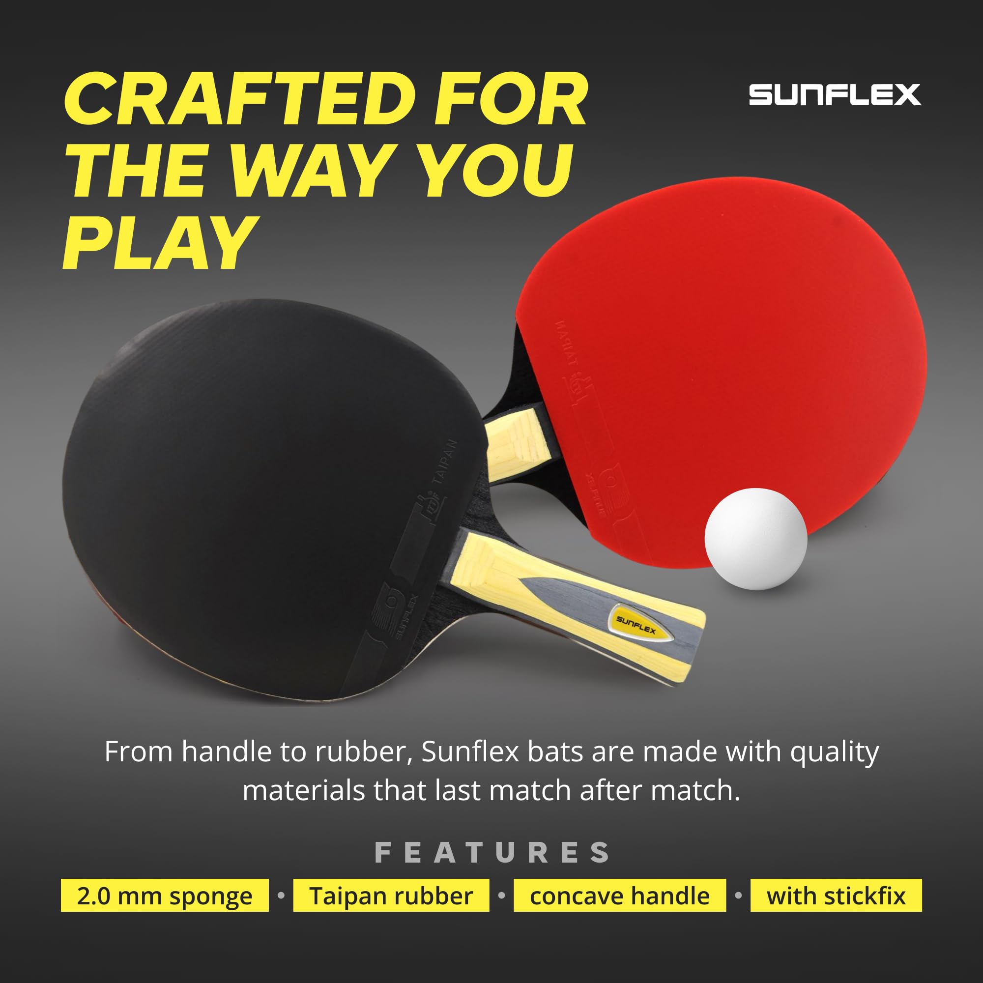 sunflex Strike C35 Schläger konkav ITTF Taipan