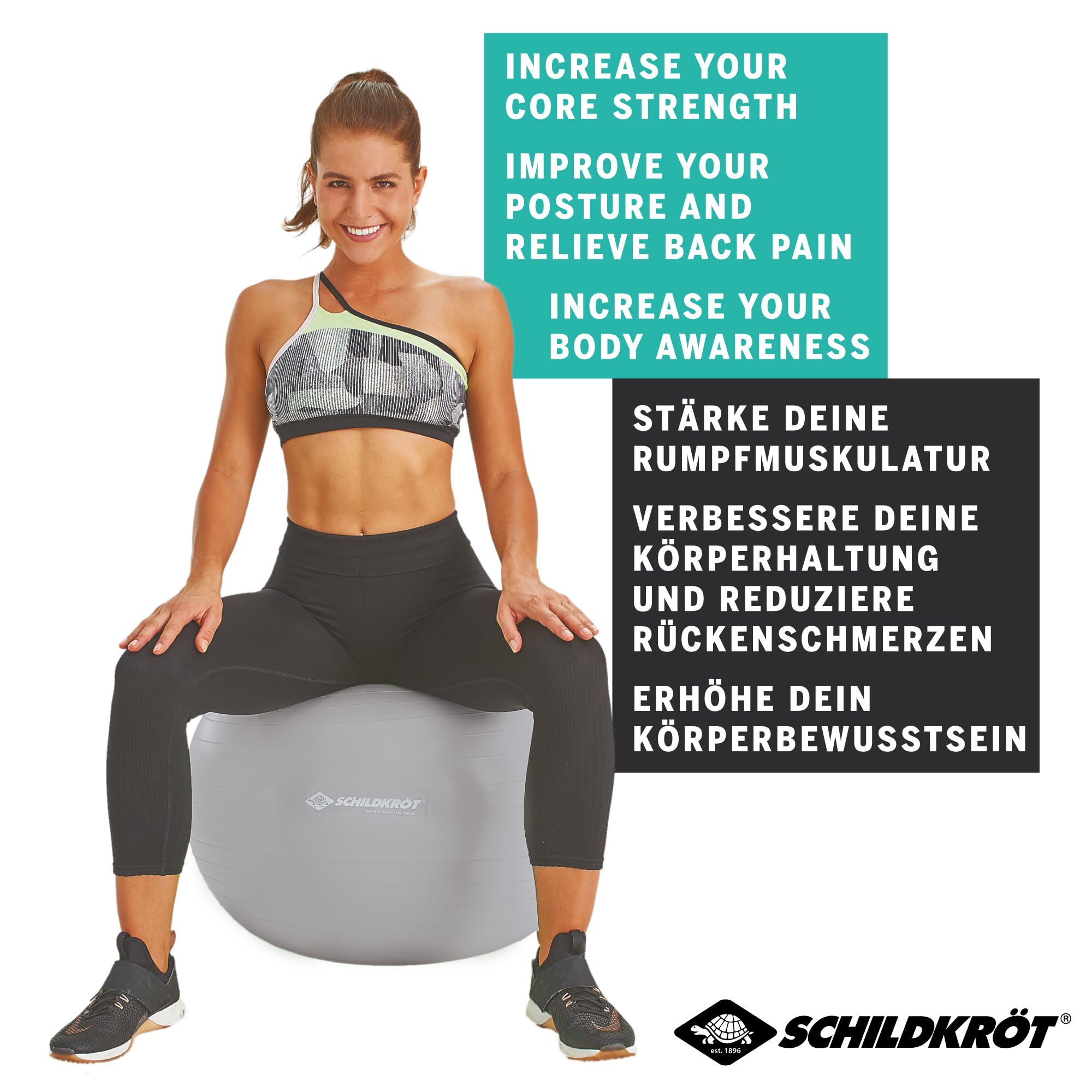 Schildkröt Outdoor Gymnastikball 55cm mit Pumpe bis 120kg