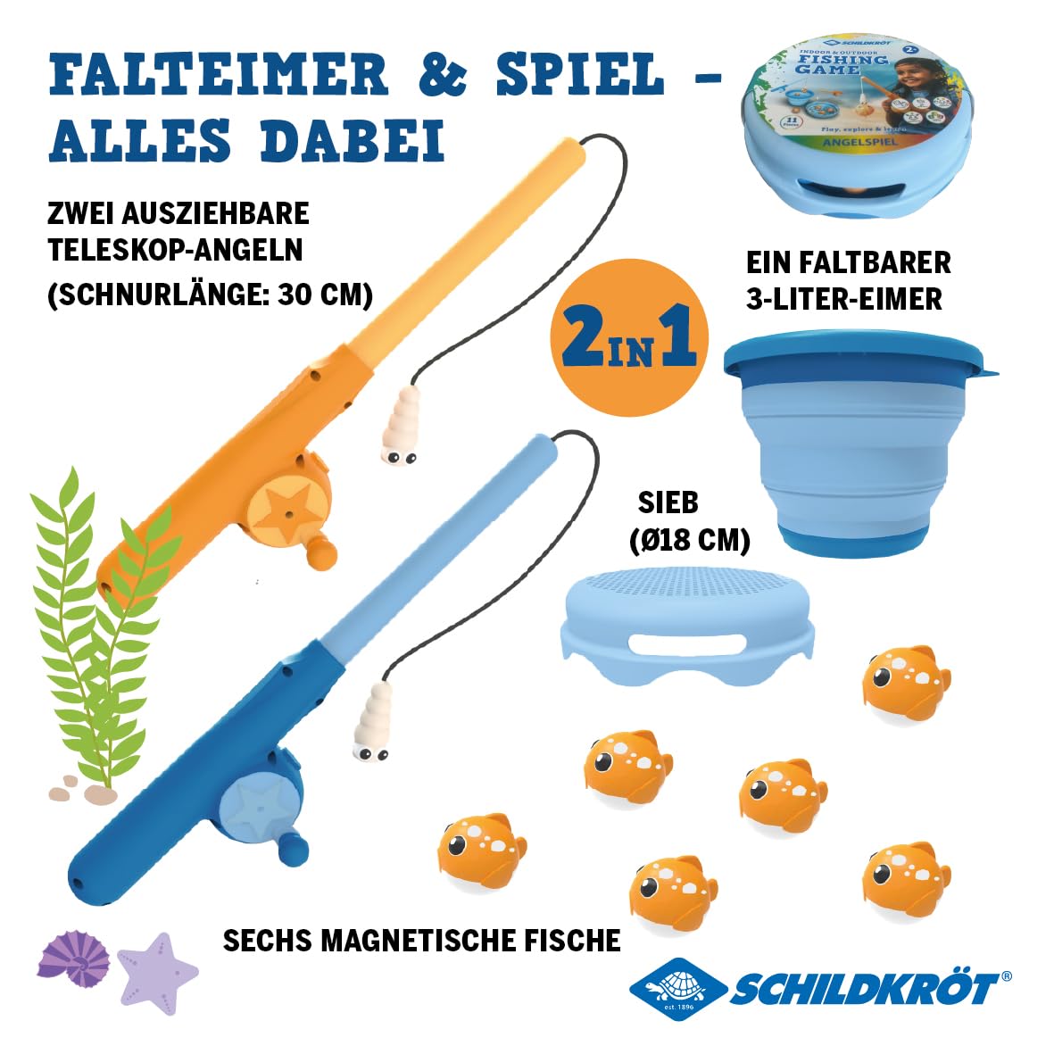 Schildkröt Outdoor Fishing Game Angelspiel Magnet 2 Angeln