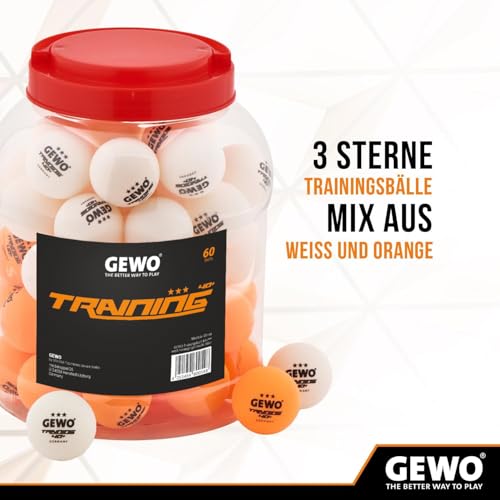 GEWO Ultra SLP Tischtennisbälle 40+ 60er orange weiß
