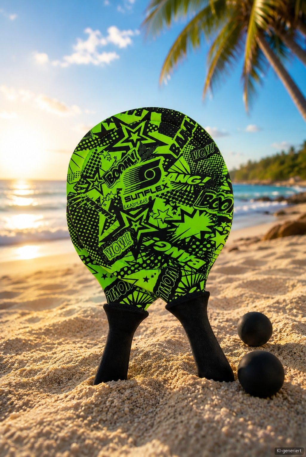 Sunflex Funky Beachball-Set Schiggerset Grün mit 2 Bällen wasserfest