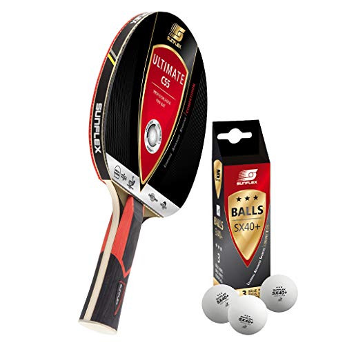 Sunflex Ultimate C55 Tischtennisschläger Set mit 3 Bällen ITTF