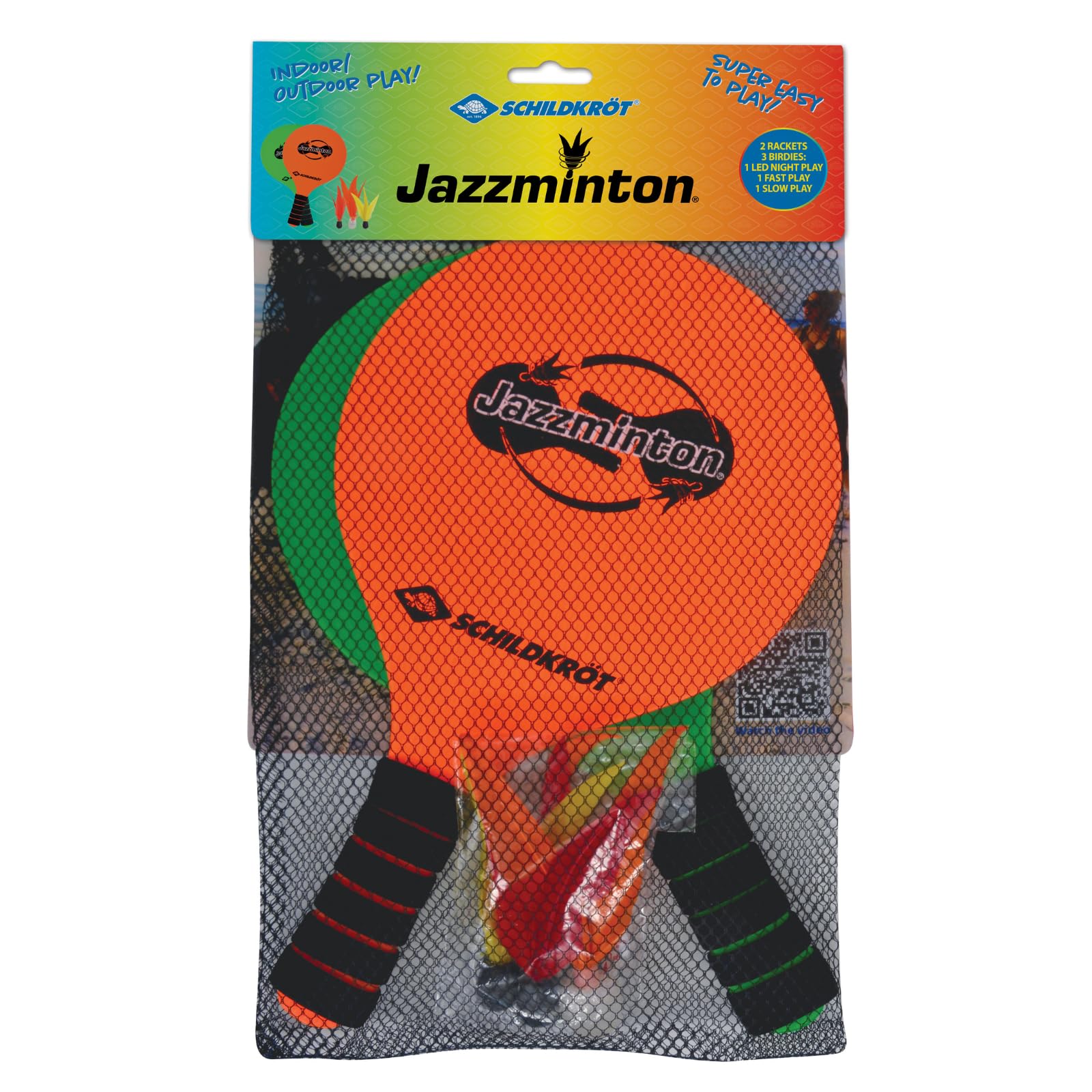 Schildkröt Outdoor Jazzminton Set Paddles + 3 Birdies LED