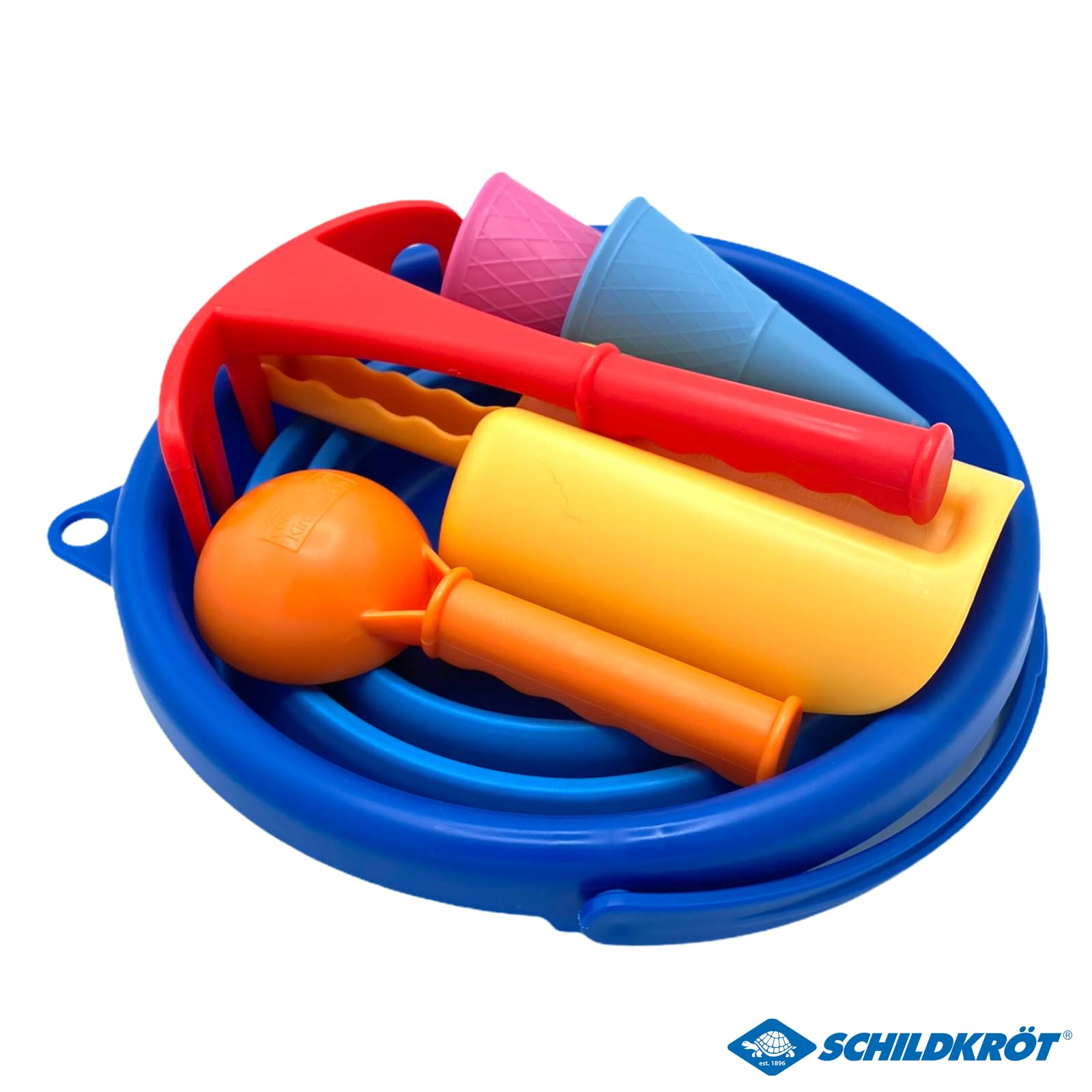 Schildkröt Outdoor 7in1 Sandspielzeug Blau 3L Falteimer