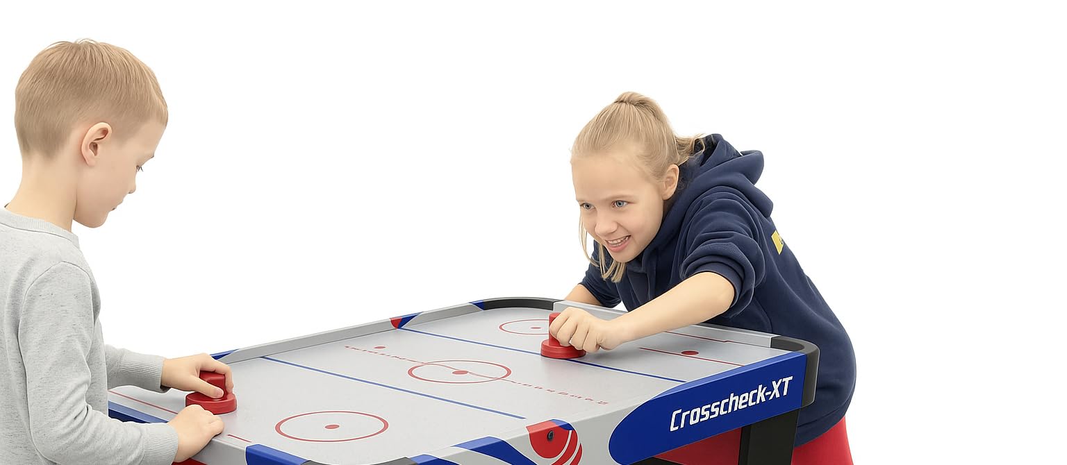 Carromco Crosscheck-XT Airhockey-Tisch Blau 136x61 cm