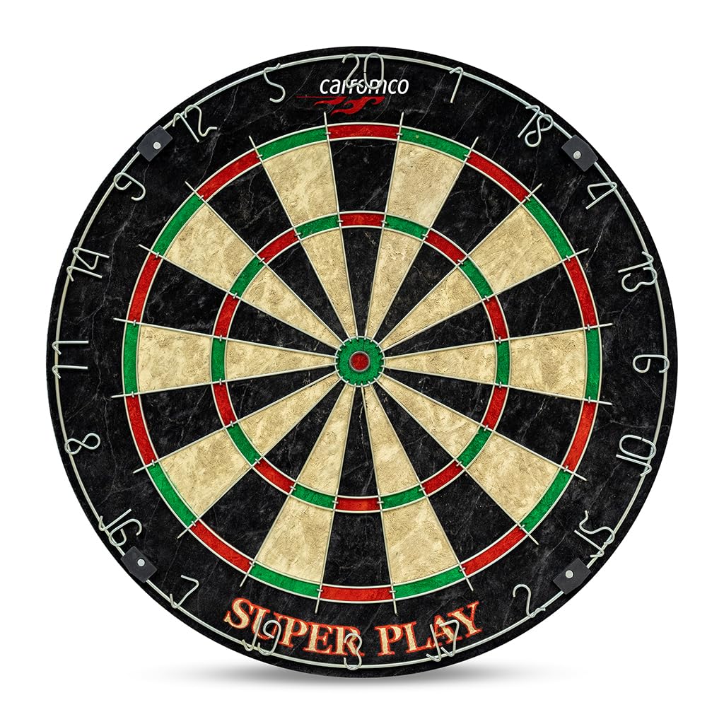 Carromco Superplay Dartscheibe Turniergröße mit 6 Darts