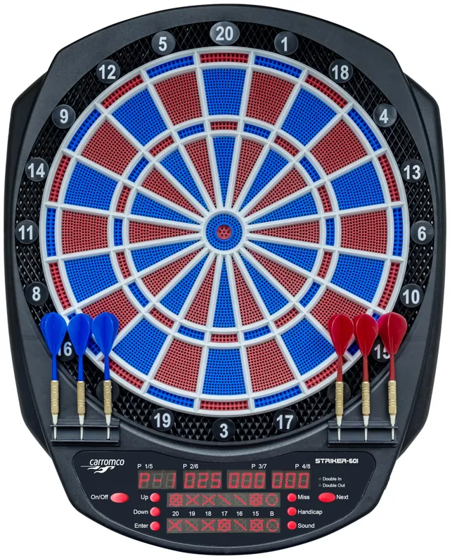 Carromco Striker-601 E-Dartscheibe 8 Spieler 36 Spiele
