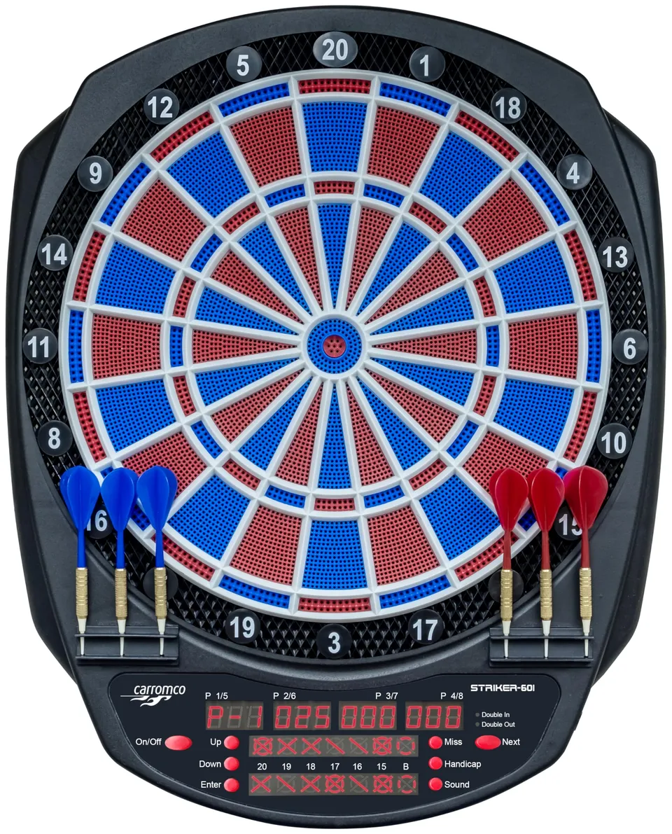 Carromco Striker-601 E-Dartscheibe 8 Spieler 36 Spiele