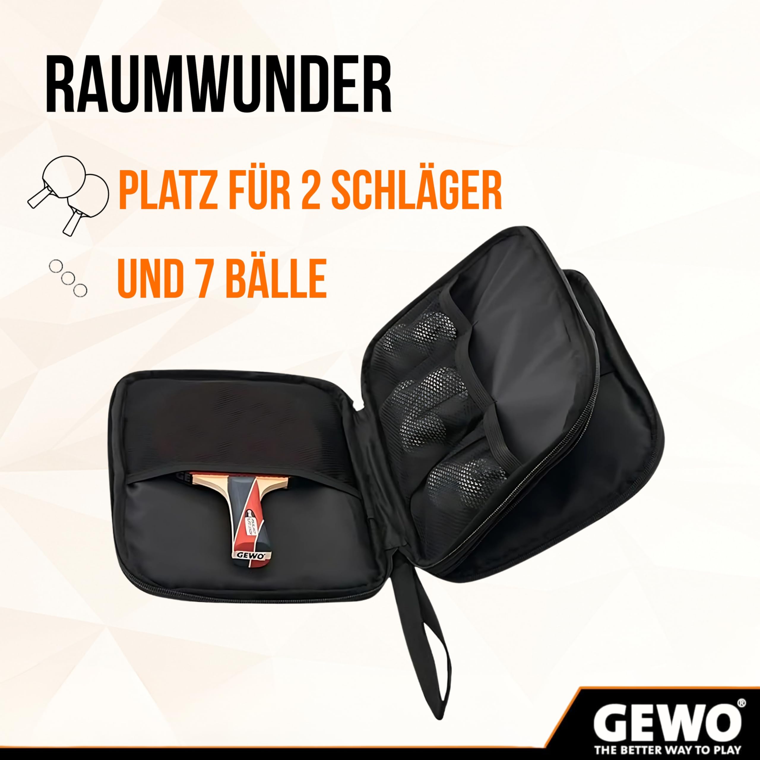 GEWO Master Doppelhülle Nylon Schlägerhülle schwarz blau