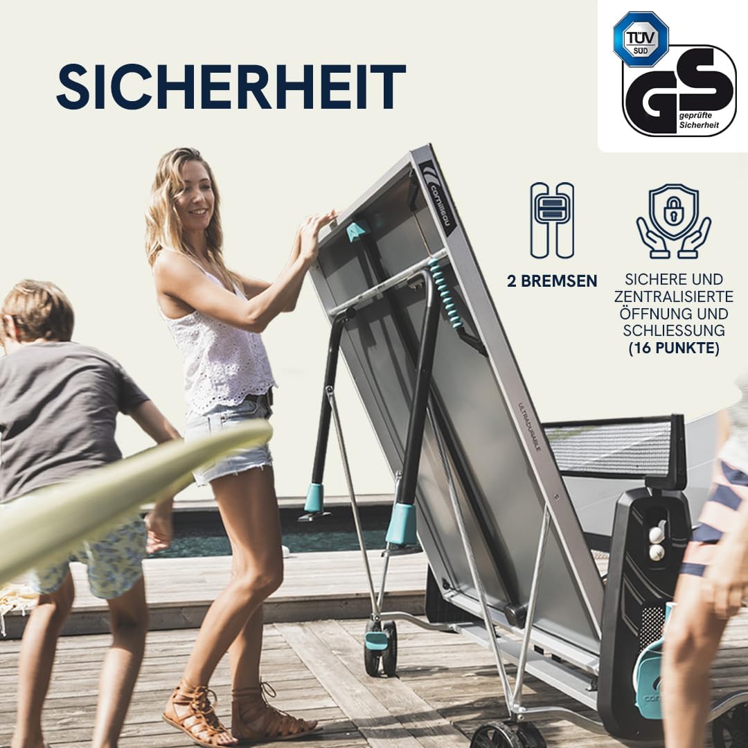 Cornilleau 300X Tischtennisplatte grau Outdoor klappbar 5 mm